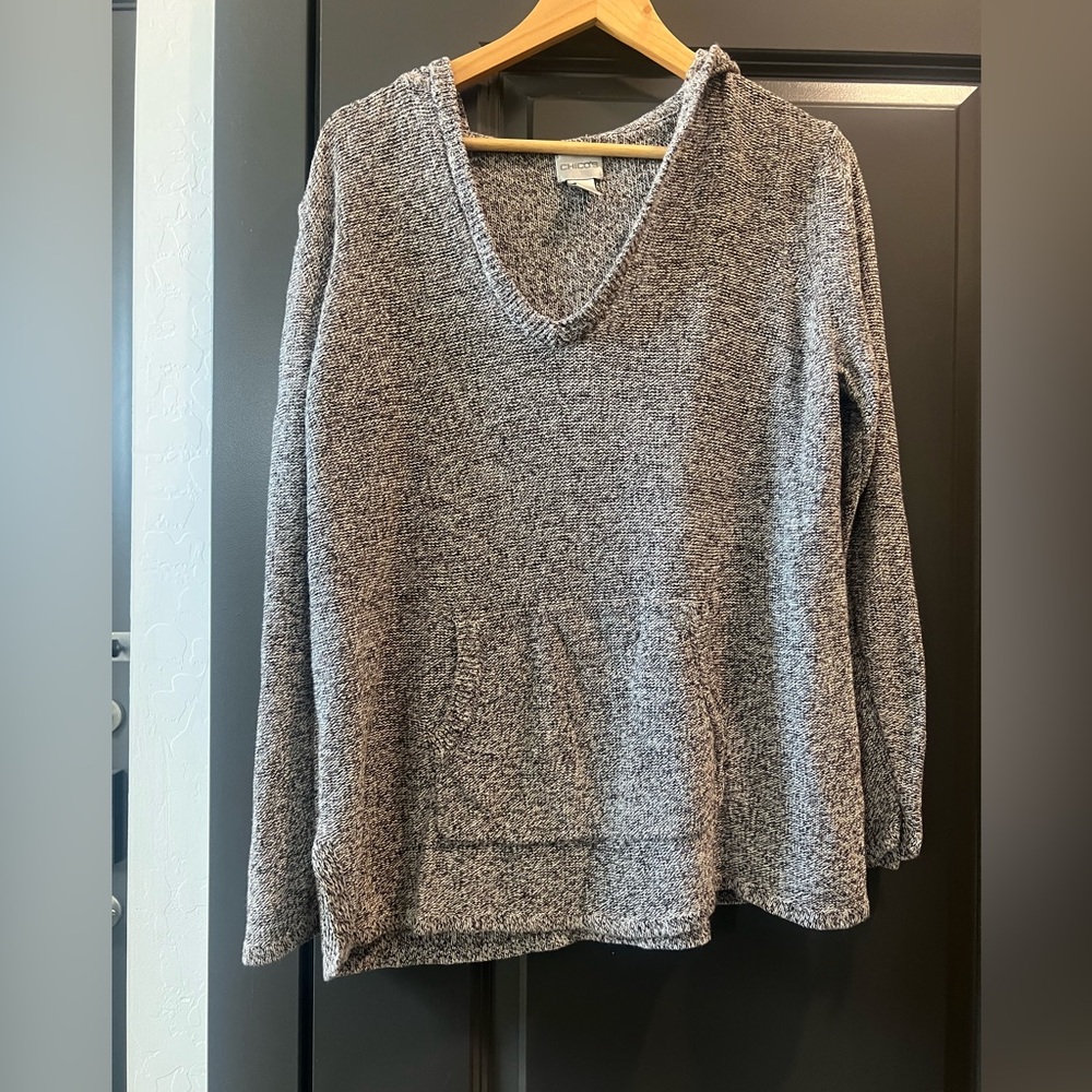 Chico’s 100% linen pullover hoodie sz 3